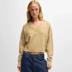 Hugo Sester_B Relaxed-Fit Cropped Sweater in Beige