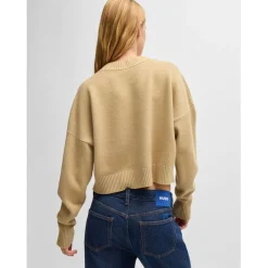 Hugo Sester_B Relaxed-Fit Cropped Sweater in Beige