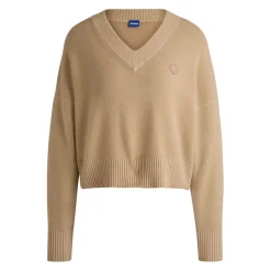 Hugo Sester_B Relaxed-Fit Cropped Sweater in Beige