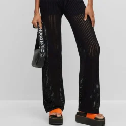 Hugo Slonise Knitted Trousers in Black