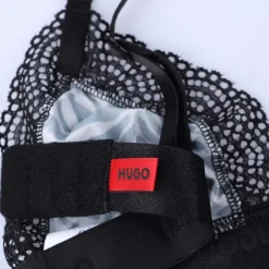 Hugo Unpadded Zebra Print Triangle Bra in White