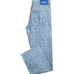 Hugo Wide Leg Relaxed Fit Jeans in Blue