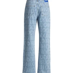 Hugo Wide Leg Relaxed Fit Jeans in Blue