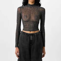 Hugo Womens Dasori Cropped Top in Black