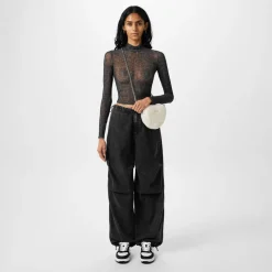 Hugo Womens Dasori Cropped Top in Black