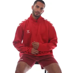 Hummel Core XK Half-Zip Poly Sweatshirt in Red