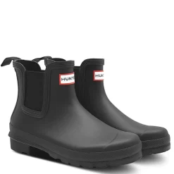 Hunter Chelsea Ankle Boots in Black