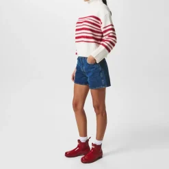 Hunter Chelsea Gloss Block Heel Boots in Red