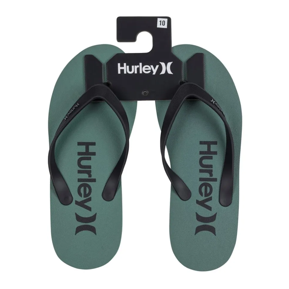 Hurley One Pack Flip Flops Sandals in Green