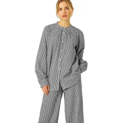 Ilse Jacobsen Pattern Relaxed Fit Long Sleeve Shirt in Black