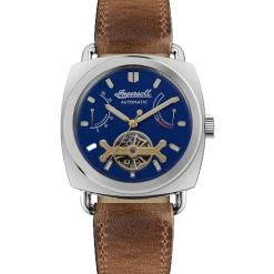 In The Style The Nashville Brown Blue Watch I13001 in Silver