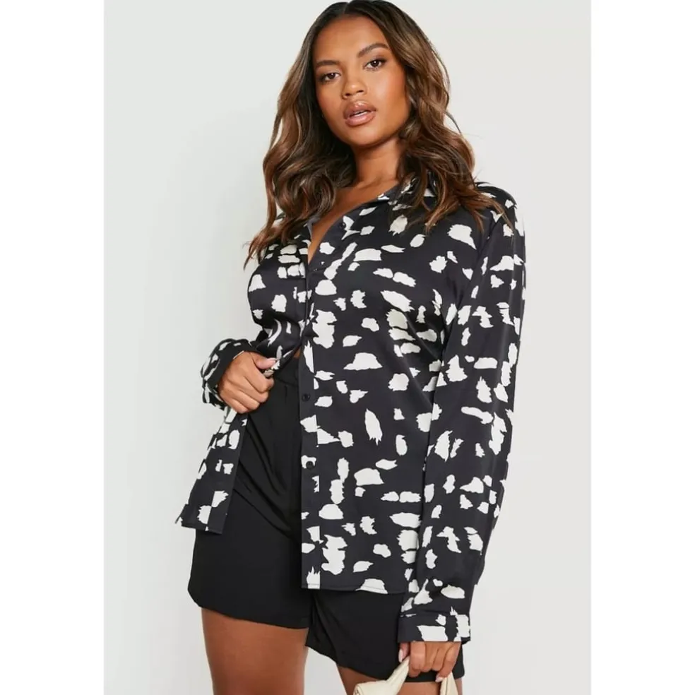 Influence Satin Shirt in Black