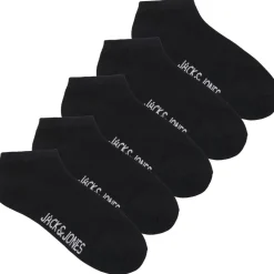 Jack and Jones 5 Pack Dongo Liner No Show Socks in Black