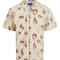 Jack and Jones Jaq Regular Fit Short Sleeve Shirt in Cream