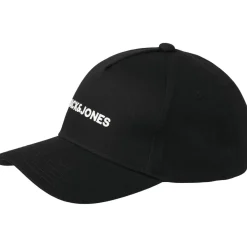 Jack and Jones Logo Print Baseball Cap in Black