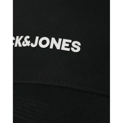 Jack and Jones Logo Print Baseball Cap in Black