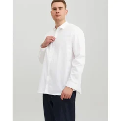 Jack and Jones Mens Cardiff Shirt Plus Size in White