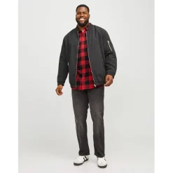 Jack and Jones Mens Twill Shirt Plus Size in Red