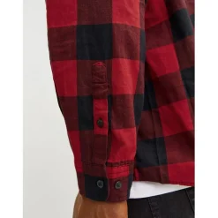 Jack and Jones Mens Twill Shirt Plus Size in Red