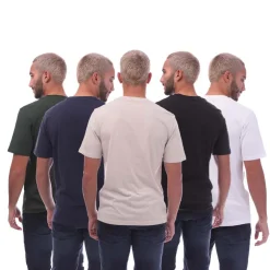 Jack and Jones Mens Warrior S 5 Pack T-Shirts in Multi colour