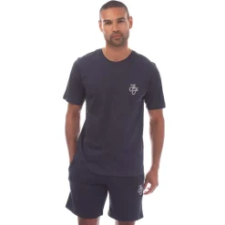 Jack and Jones Tag T-Shirt & Short Set in Navy