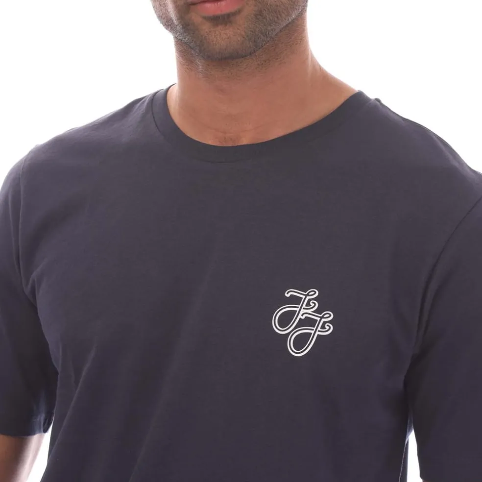Jack and Jones Tag T-Shirt & Short Set in Navy