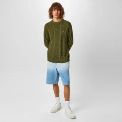 Jack Wills Acid Wash Cable Knit Jumper in Green
