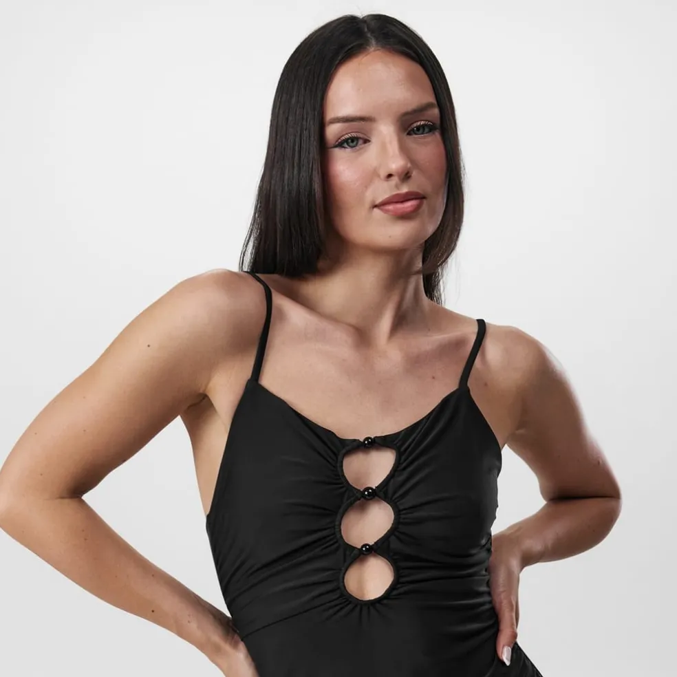 Jack Wills Beaded Swimsuit in Black