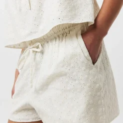 Jack Wills Broderie Shorts in White