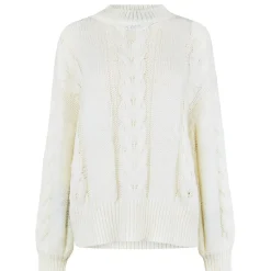 Jack Wills Cable Long Sleeve Relaxed Fit Sweater in White