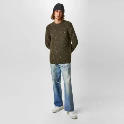 Jack Wills Chunky Twist Crew Sweater in Green