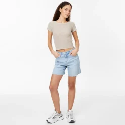 Jack Wills Crochet Open Back T-Shirt in Neutral