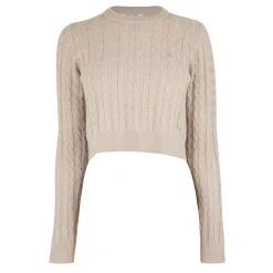 Jack Wills Cropped Crew Neck Tinsbury Sweater in Neutral