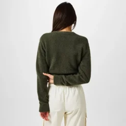 Jack Wills Cropped Knit Jacquard Sweatshirt in Multi