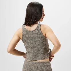 Jack Wills Cropped Scoop Neck Slim Fit Tank in Brown