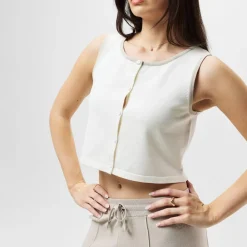 Jack Wills Cropped Scoop Neck Regular Fit Tank in White