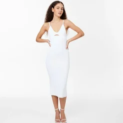 Jack Wills Cut Out Midi Dress in White