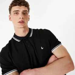 Jack Wills Edgeware Tipped Polo in Black