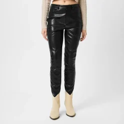 Jack Wills Faux Leather Skinny Trousers in Black
