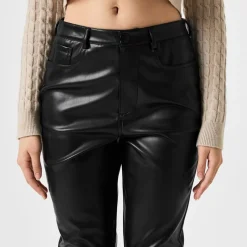 Jack Wills Faux Leather Skinny Trousers in Black