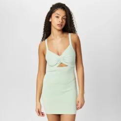 Jack Wills Front Mini Dress in Green