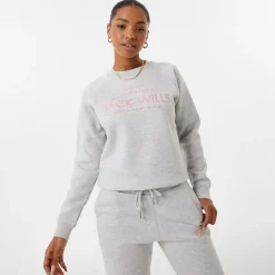 Jack Wills Hunston Graphic Crew Neck Sweatshirt in Grey