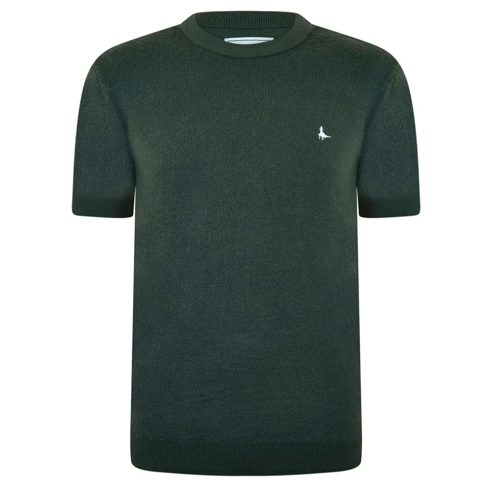 Jack Wills Knitted Crew Neck Regular Fit T-Shirt in Green
