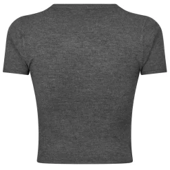 Jack Wills Knitted Cropped Slim Fit T-Shirt in Grey