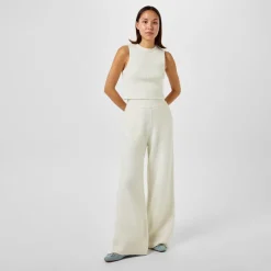 Jack Wills Knitted Cropped Crew Neck Tank in White