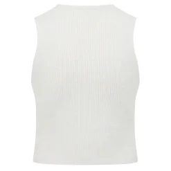 Jack Wills Knitted Cropped Crew Neck Tank in White
