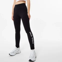 Jack Wills Lingham Wills Logo Joggers in Black