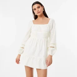 Jack Wills Long Sleeve Boho Dress in White