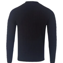 Jack Wills Marlow Merino Wool Blend Cable Knitted Jumper in Black