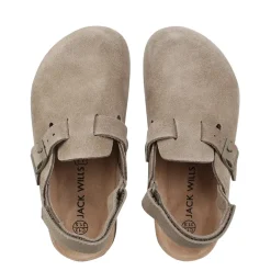 Jack Wills Mule Slides Flatform Sandals in Beige